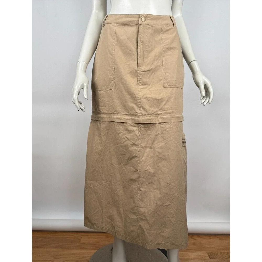 Bohme Cassie Convertible Skirt Women‎ M NWT Pockets Cotton Zip Closure Maxi Mini